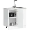 vidaXL Armoire de cuisine Kalmar blanc brillant bois ingénierie