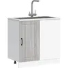 vidaXL Meuble de base de lavabo Lucca sonoma gris bois d'ingénierie
