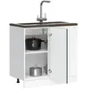 vidaXL Meuble bas du lavabo noir bois d'ingénierie