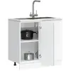 vidaXL Meuble bas du lavabo gris béton bois d'ingénierie
