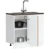 vidaXL Meuble bas du lavabo vieux bois bois d'ingénierie
