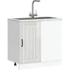 vidaXL Meuble de base de lavabo Lucca blanc brillant bois ingénierie