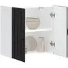 vidaXL Armoire murale de cuisine Lucca noir bois d'ingénierie