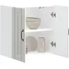vidaXL Armoire murale de cuisine Lucca blanc brillant bois ingénierie