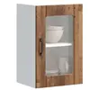 vidaXL Armoire murale de cuisine avec porte en verre Lucca vieux bois