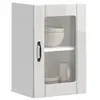 vidaXL Armoire murale cuisine avec porte en verre Lucca blanc brillant