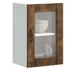 vidaXL Armoire murale de cuisine avec porte en verre Lucca chêne fumé