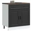 vidaXL Armoire de cuisine Porto noir bois d'ingénierie