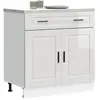 vidaXL Armoire de cuisine Porto blanc brillant bois ingénierie