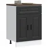 Armoire de cuisine Porto noir bois d'ingénierie vidaXL