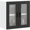 Armoire murale de cuisine avec porte en verre Porto noir vidaXL