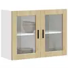 vidaXL Armoire murale de cuisine et porte en verre Porto chêne sonoma