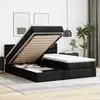 vidaXL Cadre de lit ottoman avec matelas noir 180x200 cm similicuir