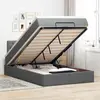 vidaXL Lit ottoman avec matelas gris foncé 120x190 cm tissu