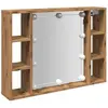Vidaxl - Armoire à miroir avec led chêne artisanal 76x15x55 cm Brun