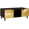 vidaXL Table basse Noir et or 100 x 54 x 40 cm bois de manguier massif