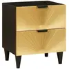 vidaXL Table de chevet avec tiroir Noir et or 40 x 33.5 x 46 cm