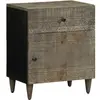 vidaXL Table de chevet gris clair 50x33x60 cm bois de manguier massif