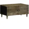 vidaXL Table basse gris clair 80x50x40 cm bois de manguier massif