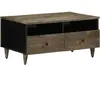vidaXL Table basse gris clair 80x54x40 cm bois massif de manguier