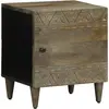 vidaXL Table de chevet gris clair 40x33x46 cm bois de manguier solide
