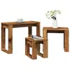 vidaXL Tables gigognes 3 pcs vieux bois bois d'ingénierie