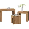 Tables basses gigognes 3 pcs chêne artisanal bois d'ingénierie Vidaxl