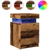 Table de chevet et led vieux bois 35x39x55 cm bois d'ingénierie Vidaxl
