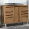 vidaXL Armoire d'évier chêne artisanal 80x33x60 cm bois d'ingénierie