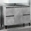 vidaXL Meuble d'évier gris béton 80x33x60 cm bois d'ingénierie
