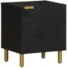 vidaXL Table de chevet noir 40x33x46 cm bois de manguier solide