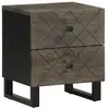vidaXL Table de chevet noir 40x33x46 cm bois de manguier solide