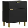 vidaXL Table de chevet noir 50x33x60 cm bois d'ingénierie