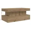 vidaXL Vidaxl Table Basse Avec Lumières Led Chêne Artisanal 90x50x40 Cm