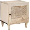 vidaXL Table de chevet Beige 40 x 33 x 46 cm bois de manguier massif