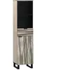 vidaXL Cabinet de salle de bain Blanc et Noir 38 x 33.5 x 160 cm