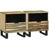 vidaXL Cabinet de chevet avec tiroir 2 pcs Marron 40 x 33 x 46 cm