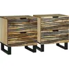 vidaXL Cabinet de chevet avec tiroir 2 pcs Marron 40 x 33 x 46 cm