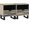 vidaXL Tables de chevet 2 pcs Blanc et noir 40 x 33 x 46 cm