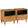 vidaXL Table de chevet avec tiroir 2 pcs Marron clair 40 x 33 x 46 cm