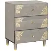 vidaXL Cabinet de chevet Gris 50 x 33 x 62 cm bois de manguier massif