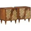 vidaXL Tables De Chevet Vidaxl Marron Miel Bois Massif Moyen