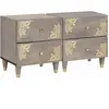 vidaXL Cabinet de chevet avec tiroir 2 pcs Gris 40 x 33 x 46 cm