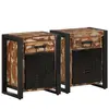 vidaXL Tables de chevet 2 pcs multicolore bois massif de manguier brut