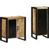 vidaXL Ensemble de mobilier de salle de bain 2 pcs Marron et Noir