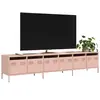 vidaXL Meuble TV rose 202x39x43,5 cm acier laminé à froid