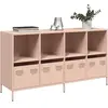 vidaXL Buffet rose 135x39x73,5 cm acier laminé à froid