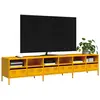 vidaXL Meuble TV jaune moutarde 202x39x43,5 cm acier laminé à froid