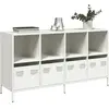 vidaXL Buffet blanc 135x39x73,5 cm acier laminé à froid