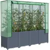 vidaXL Jardinière surélevée avec housse aspect rotin 160x40x153 cm